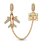 Journey to Love Tarnish-resistant Silver Charms With Enamel In 14K Gold Plated