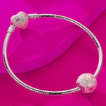 Cute Pink Paws Tarnish-resistant Silver Charms With Enamel In White Gold Plated