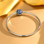 Sterling Silver Bangle With Enamel In White Gold Plated