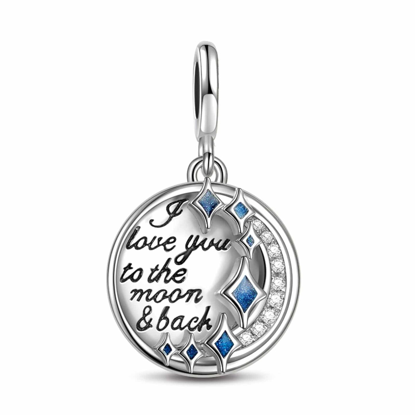 Sterling Silver Celtic Promise Charms With Enamel In White Gold Plated