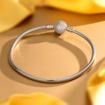 Sterling Silver Classic Universal Bracelet In White Gold Plated