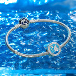 Sterling Silver Sail Away Azure Charms With Enamel In White Gold Plated