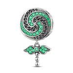 Sterling Silver Green Lollipop Charms In Blackened 925 Sterling Silver