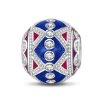 Sterling Silver Blue Mystical Powers Charms With Enamel In White Gold Plated