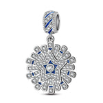 Sterling Silver Queen Of Glitter Charms With Enamel In White Gold Plated