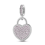 Sterling Silver Everlasting Love Dangle Charms In White Gold Plated