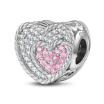 Sterling Silver Inside My Heart Charms In White Gold Plated