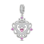 Sterling Silver The Queen Dangle Charms In White Gold Plated