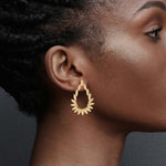 Blossoming Phoenix Tarnish-resistant Silver Classic Earrings with Sterling Silver Ear Post In 14K Gold Plated