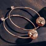 Sterling Silver Daisy Hoop Earrings In Rose Gold Plated