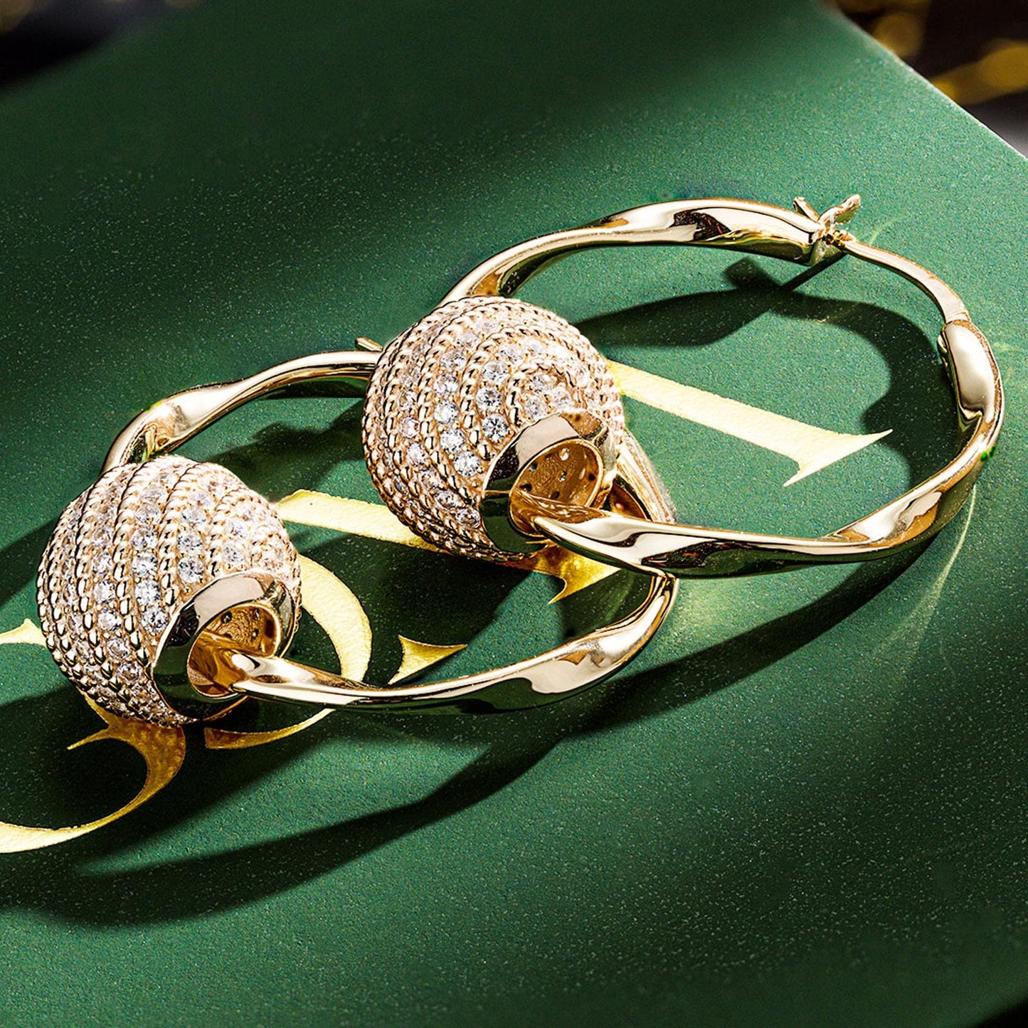 [?As @teddilovesfashion's Pick] Golden Waves Tarnish-resistant Silver Charms Earrings Set M Size Classic Hoop Earrings with Sterling Silver Ear Post In 14K Gold Plated