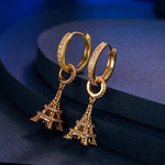 Sterling Silver Vitality of Paris Charms Earrings Set In 14K Gold Plated