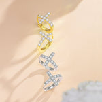 Sterling Silver Cross Hoop Earrings In White Gold Plated