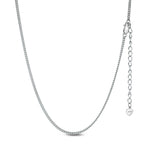 Sterling Silver Classic Chain Necklace In White Gold Plated