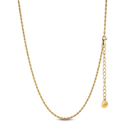 gon- Sterling Silver Classic Twisted Chain Necklace In 14K Gold Plated