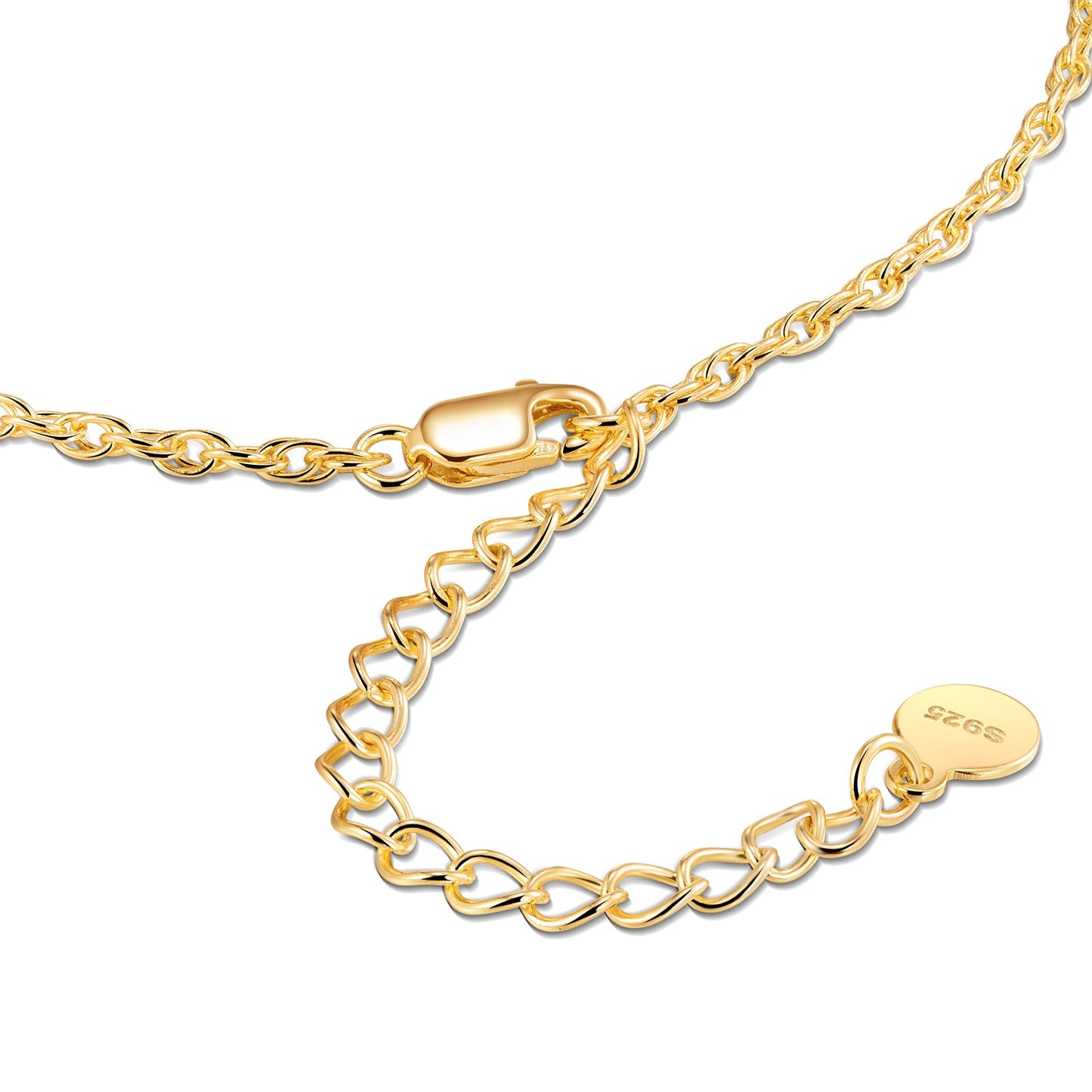 Sterling Silver Link Chain Necklace In 14K Gold Plated