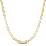 Sterling Silver 4.0mm Flat Snake Chain Necklace In 14K Gold Plated