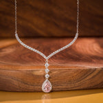 [?As @JeannieBASMR's Pick] Rosy Teardrop Tarnish-resistant Silver Pendant Necklace In White Gold Plated
