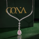 [?As @JeannieBASMR's Pick] Rosy Teardrop Tarnish-resistant Silver Pendant Necklace In White Gold Plated