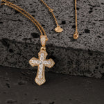 Sterling Silver Necklace Chain Divine Blessing Tarnish-resistant Silver Cross Pendant Necklace In 14K Gold Plated