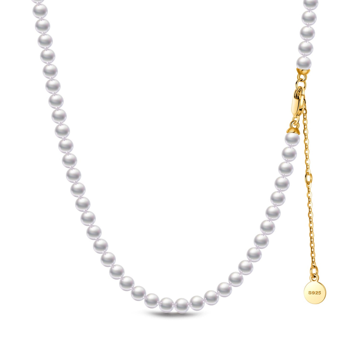 [?As @mygreatchallenge's Pick] Horseshoe Tarnish-resistant Silver Pearl Necklace In 14K Gold Plated