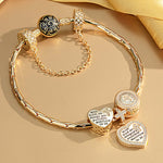 Sterling Silver The Holy Bible Charms Bracelet Set With Enamel In 14K Gold Plated