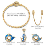 [?As @ginagoingsilver's Pick] Sterling Silver Blue Whale Family Charms Bracelet Set With Enamel In 14K Gold Plated