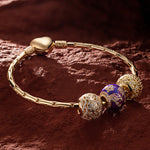 Sterling Silver Dancing In The Dusk Charms Bracelet Set With Enamel In 14K Gold Plated