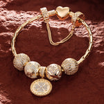 [?As @svetlana_rusan's Pick] Sterling Silver Autumn Impressions Charms Bracelet Set In 14K Gold Plated