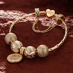 [?As @svetlana_rusan's Pick] Sterling Silver Autumn Impressions Charms Bracelet Set In 14K Gold Plated