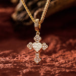 Sterling Silver Cross Of Faith Necklace Set In 14K Gold Plated