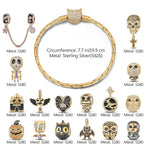 Sterling Silver The Lost Ghostdom Charms Bracelet Set With Enamel In 14K Gold Plated