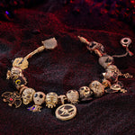 Sterling Silver The Lost Ghostdom Charms Bracelet Set With Enamel In 14K Gold Plated