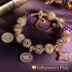 [?As @mygreatchallenge's Pick] Sterling Silver Violet Dreamland Charms Bracelet Set With Enamel In 14K Gold Plated