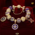 [?As @mygreatchallenge's Pick] Sterling Silver Violet Dreamland Charms Bracelet Set With Enamel In 14K Gold Plated