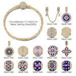 [?As @mygreatchallenge's Pick] Sterling Silver Violet Dreamland Charms Bracelet Set With Enamel In 14K Gold Plated