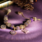 [?As @mygreatchallenge's Pick] Sterling Silver Violet Dreamland Charms Bracelet Set With Enamel In 14K Gold Plated