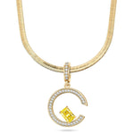 Sterling Silver Skylight Sparkle Charms Necklace Set In 14K Gold Plated