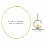 Sterling Silver Skylight Sparkle Charms Necklace Set In 14K Gold Plated