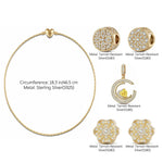 Sterling Silver Moonlit Romance Charms Necklace Set In 14K Gold Plated