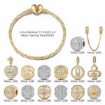 Sterling Silver Steadfast Protector Charms Bracelet Set, Featuring Dual Plating in 14K Gold and White Gold