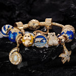 Sterling Silver Return to Nature's Bounty Charms Bracelet Set With Enamel In 14K Gold Plated