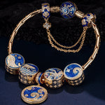 [?As @katstyle42's Pick] Sterling Silver Ocean Conquerors Charms Bracelet Set With Enamel In 14K Gold Plated