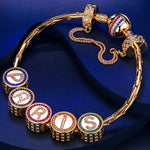 Sterling Silver Paris Soul Charms Bracelet Set In 14K Gold Plated
