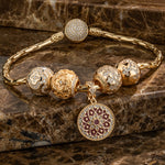 Sterling Silver Cascading Sunlight Charms Bracelet Set With Enamel In 14K Gold Plated