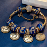 Sterling Silver Dreams' Beginnings Charms Bracelet Set With Enamel In 14K Gold Plated