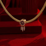Sterling Silver Dreamcatcher Charm Necklace Set With Enamel In 14K Gold Plated for Him