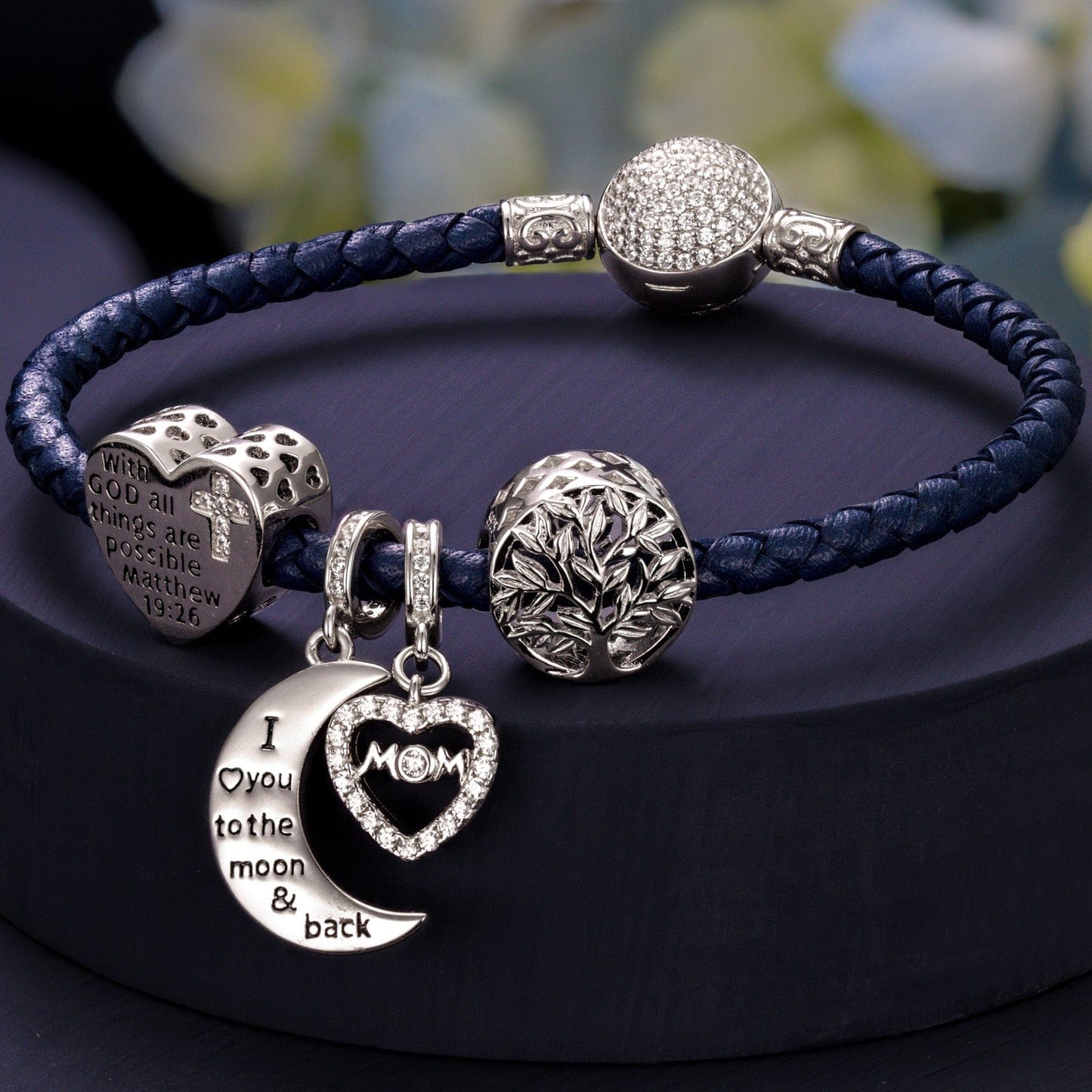 Sterling Silver My Love My Root Charms Bracelet Set In White Gold Plated