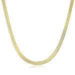 Sterling Silver Flexible Snake Necklace Chain In 14K Gold Plated