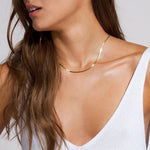 Sterling Silver Flexible Snake Necklace Chain In 14K Gold Plated